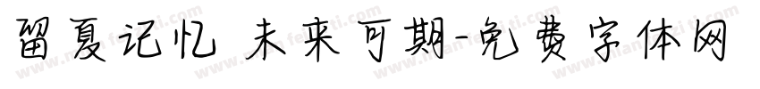留夏记忆 未来可期字体转换